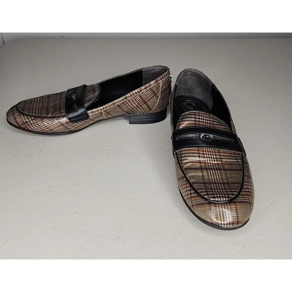 Circus Sam Edelman Hannon Plaid Slip On Penny Loafers Womens Size 7.5 EUC